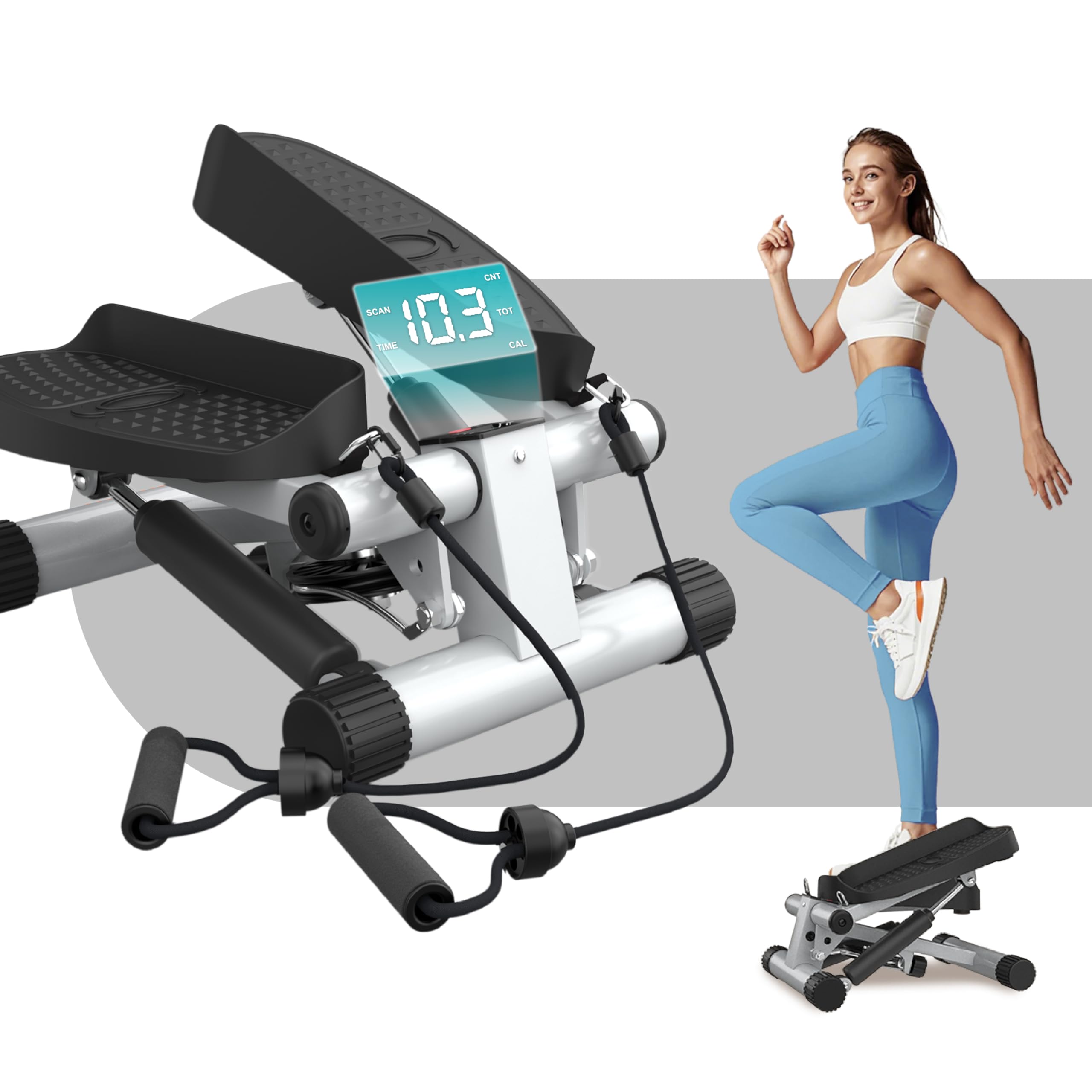Niceday Mini Stepper with Resistance Bands – Home Exercise Step Machine
