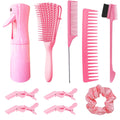 10-Piece Hair Brush Set with Spray Bottle for Curly Hair
