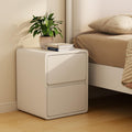 AQIMUELE Narrow Bedside Table | Pre-assembled White Leather Side Table