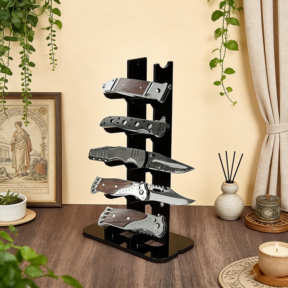 UNICRAFTALE 1 Set 5-Tier Acrylic Knife Display Stand Pocket Knife Holder for EDC - image 2