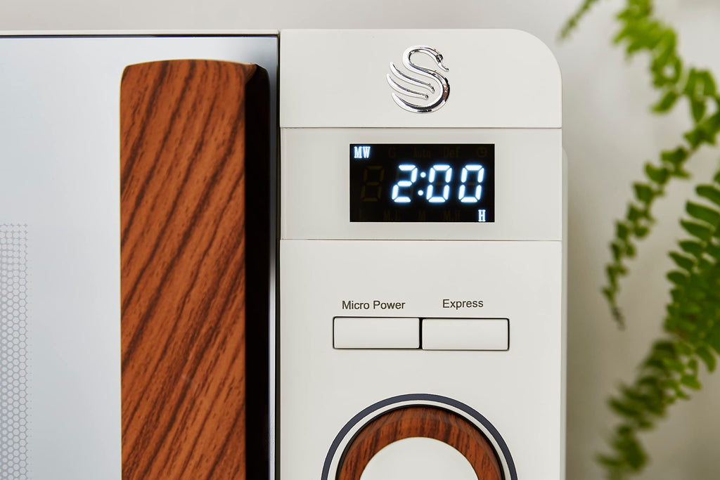 Swan Nordic 20L Digital Microwave | 800W with Defrost Setting - White