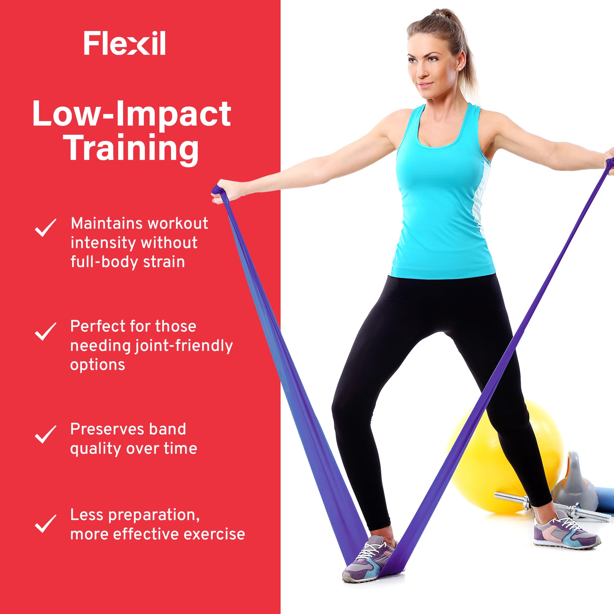 Flexil Latex-Free Resistance Band – Heavy Strength – Green, 45.5M