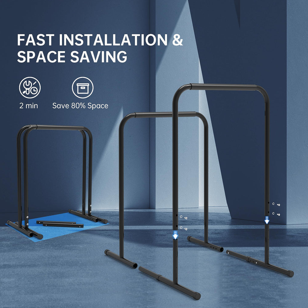 Leikefitness Pull Up Dip Station | Adjustable Height Strength Training