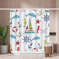 Jolof Store Nautical Shower Curtain – Waterproof Mold Resistant Polyester