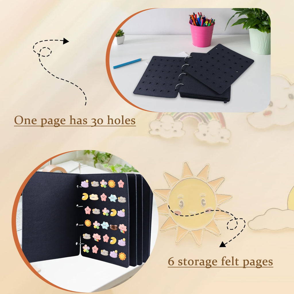 Les-Theresa 8 Pages Enamel Pin Display Pages, Pin Collection Display Book 10.2X8.4In Pin Collector Storage