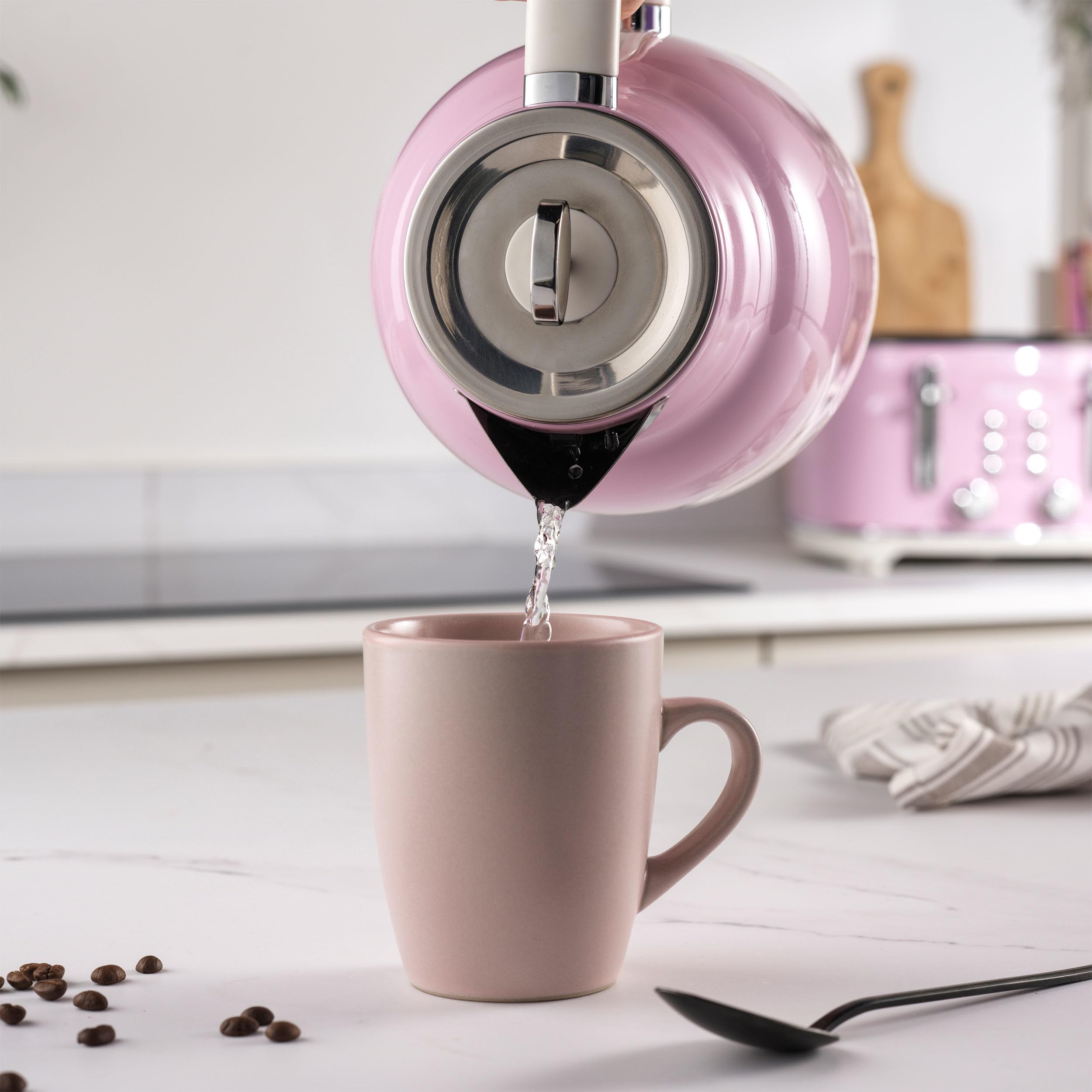 Salter Retro Electric Kettle – 1.7L Rapid Boil Vintage Pink Design