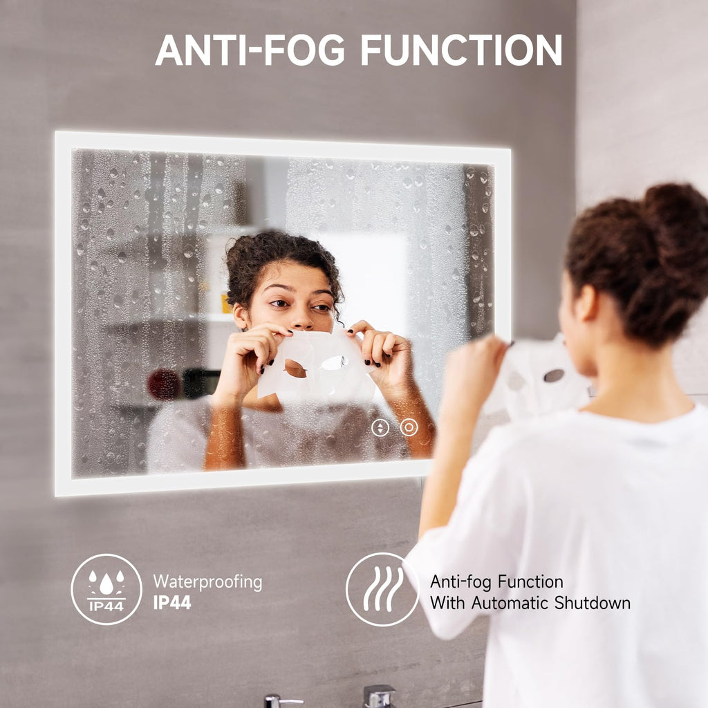 YOLEO LED Bathroom Mirror | 700x500mm Anti-Fog Dimmable Vanity Mirror