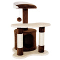 lionto dibea Cat Tree Activity Centre with Sisal Scratching Post, Brown