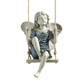 Design Toscano Summertime Fairy on a Swing Hanging Garden Statue, 29 cm