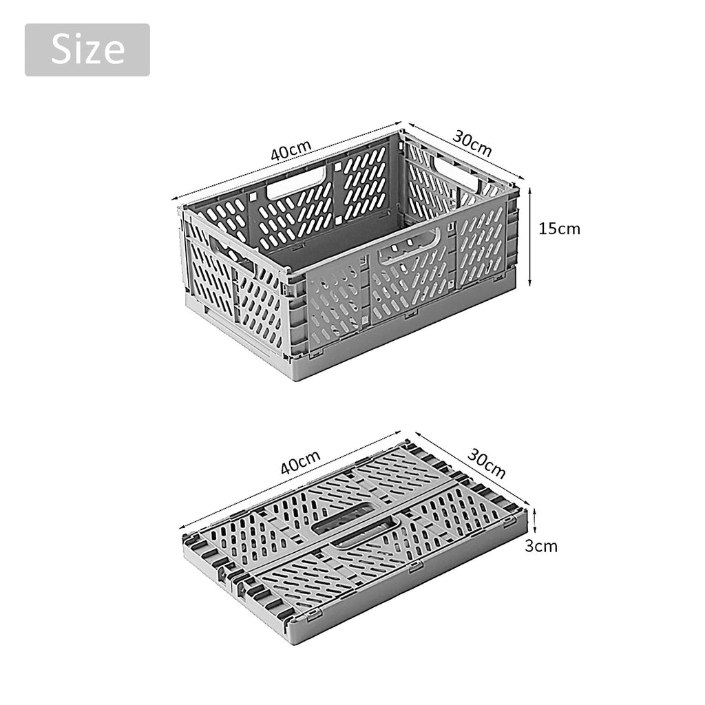 Spesh 4 Pcs Collapsible Storage Crates – Stackable Plastic Folding Baskets