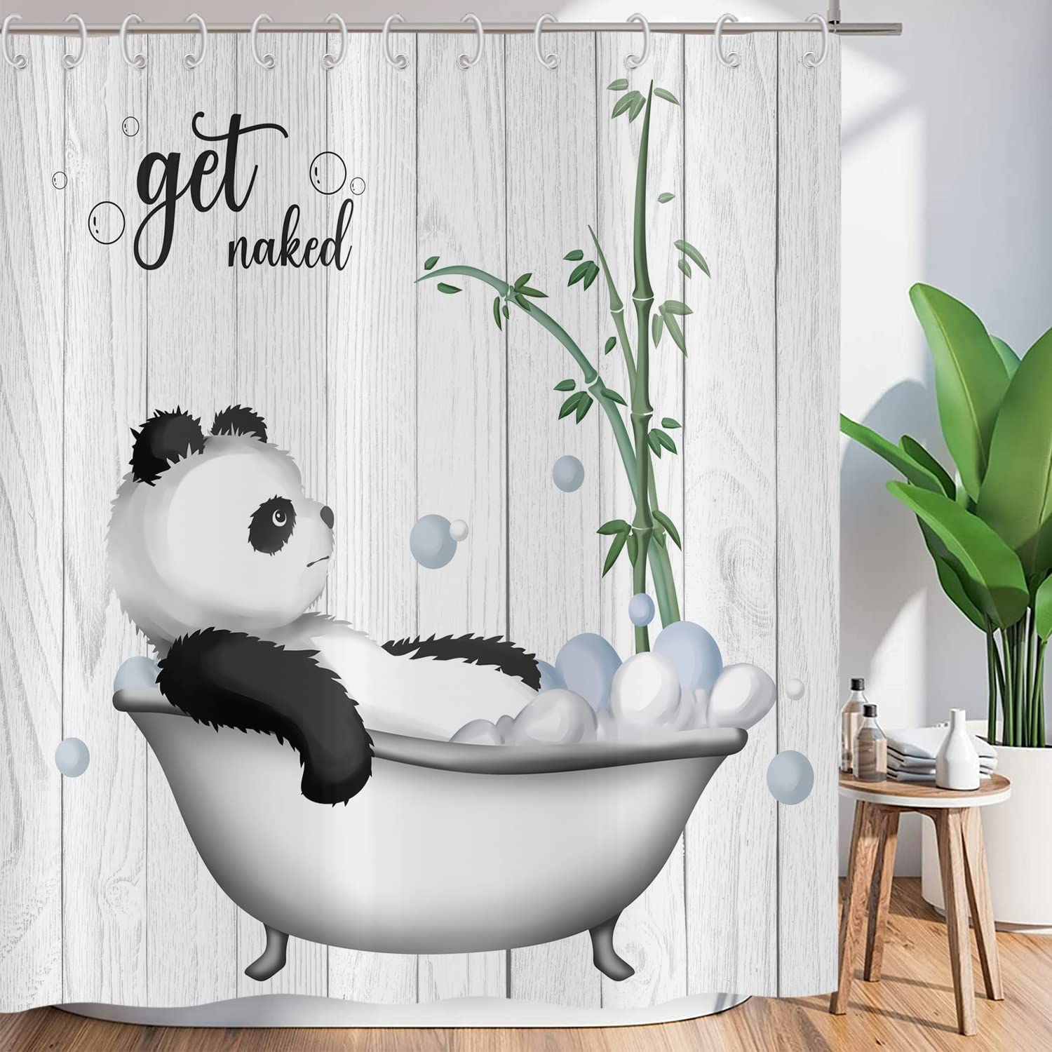 ASDCXZ Funny Panda Shower Curtain | Waterproof Washable Polyester 180x180cm