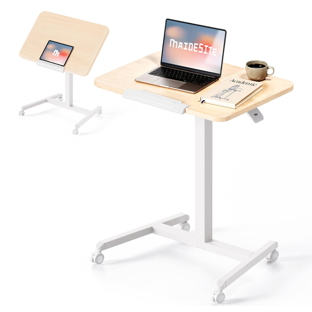 MAIDeSITe Fit Pro Over Bed Table with Wheels, Height Adjustable Desk - image 1