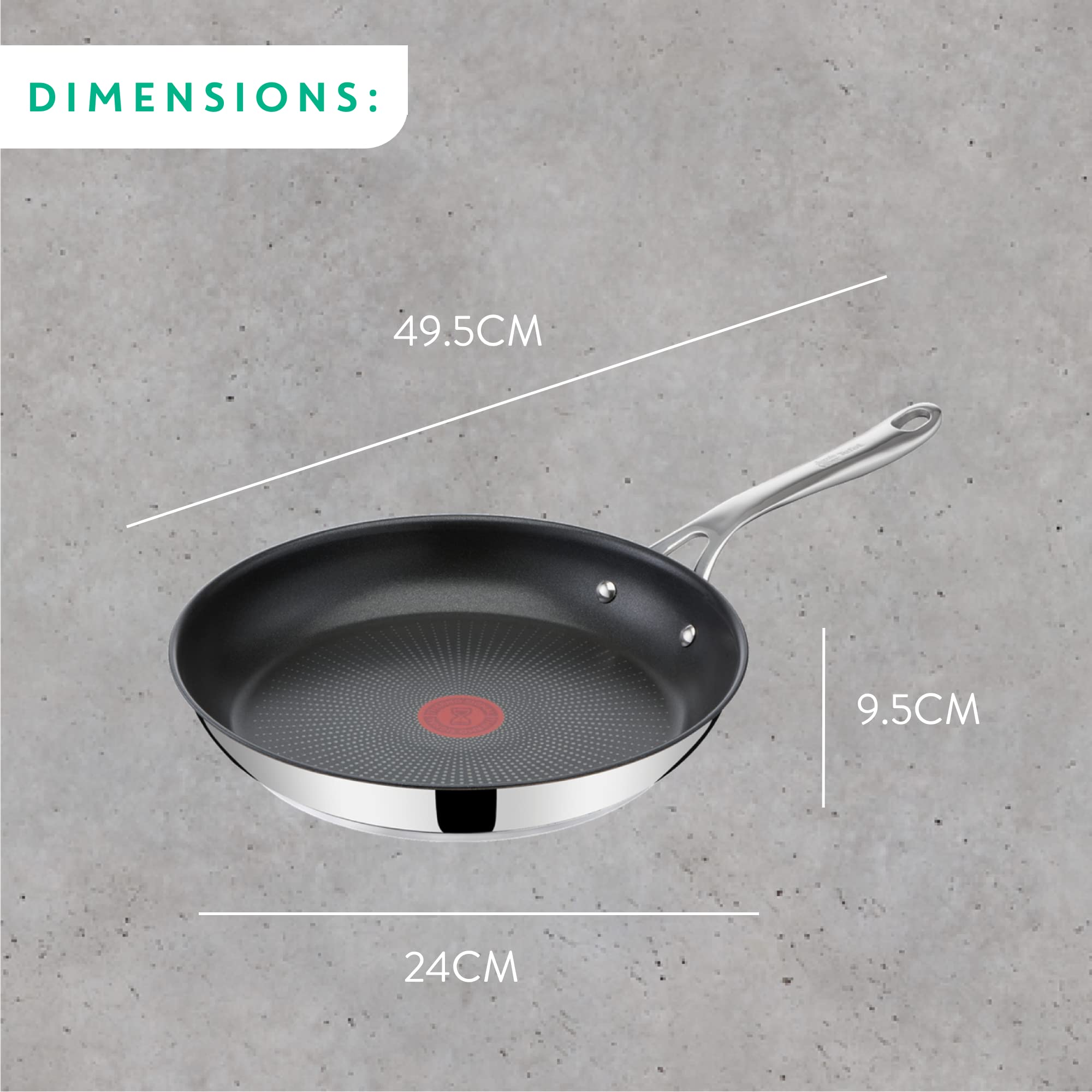Tefal Jamie Oliver Cook's Direct 28cm Non-Stick Stainless Steel Frypan