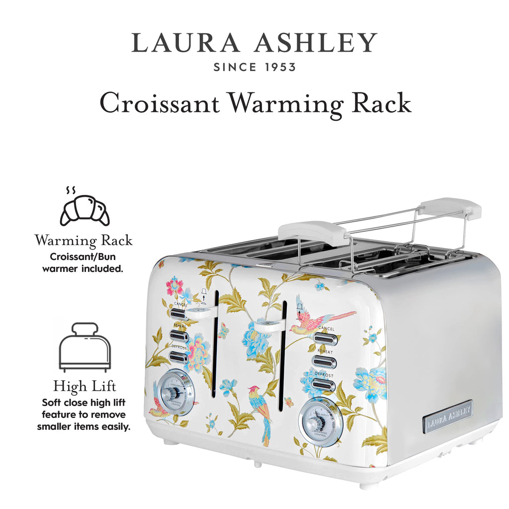 Laura Ashley Elveden 4-Slice Toaster | White Stainless Steel by VQ