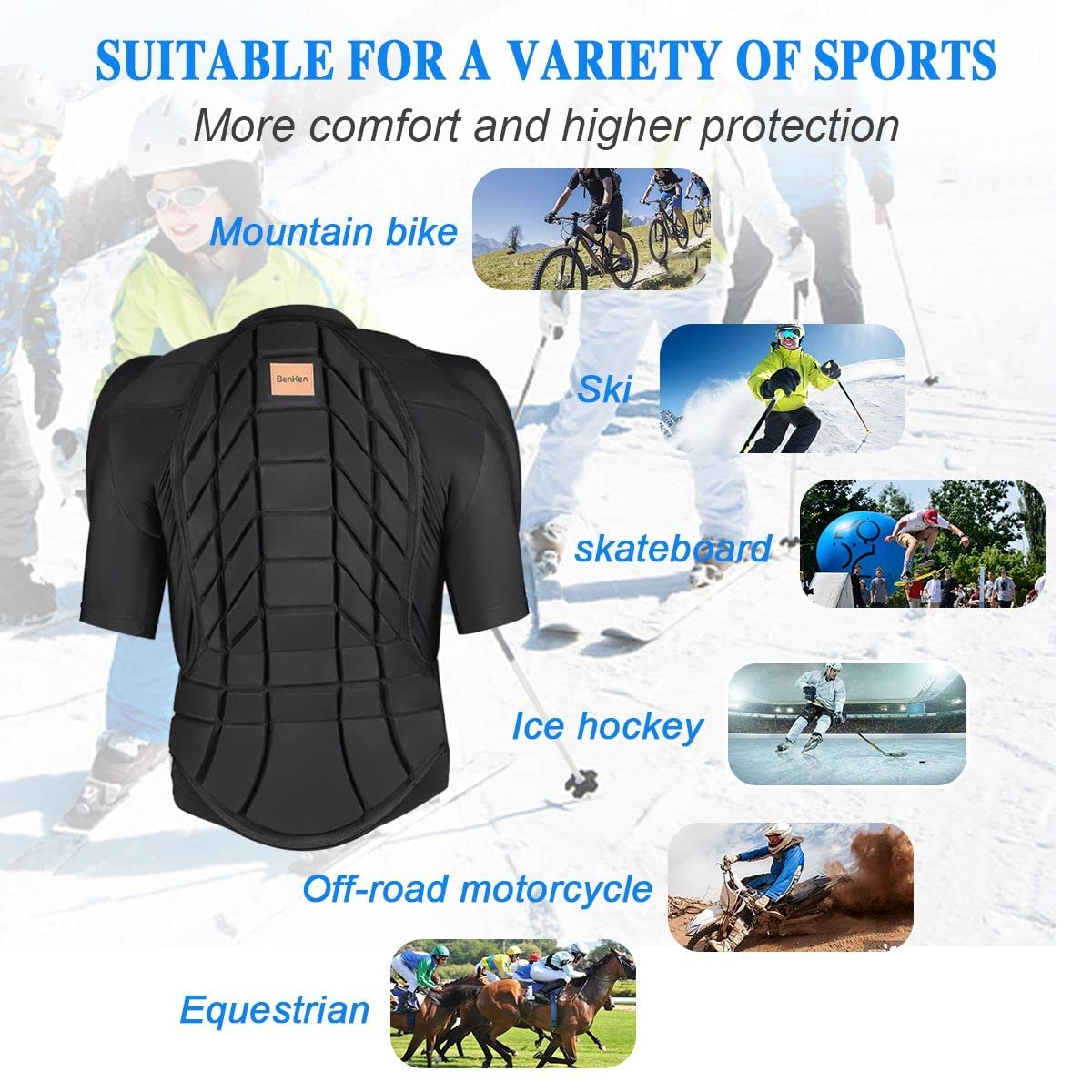 BenKen Body Armor – Ultra Light Skiing Spine & Back Protector