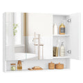 VASAGLE KAILYN Bathroom Mirror Cabinet | 3-Door Wall Storage, Cloud White
