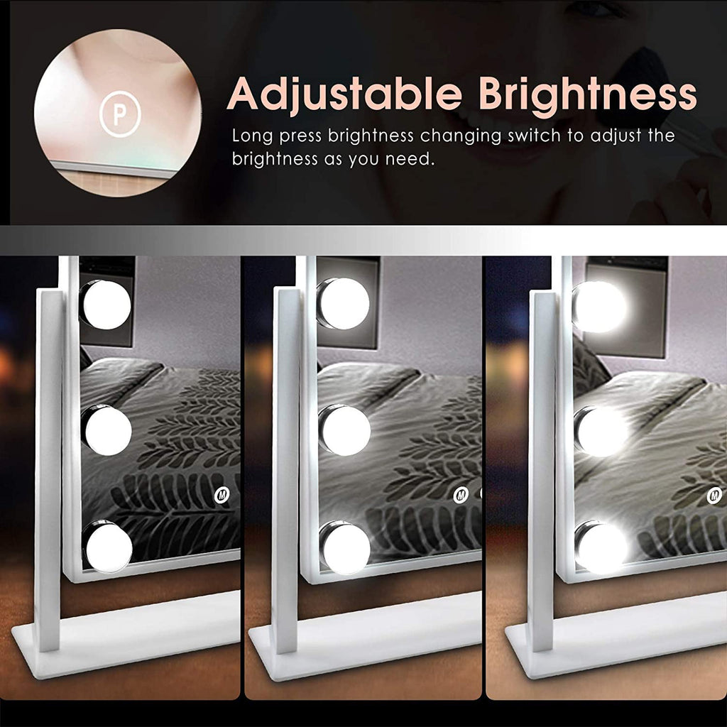 TUREWELL Hollywood Vanity Mirror with 12 Dimmable LED Bulbs - 360° Rotation