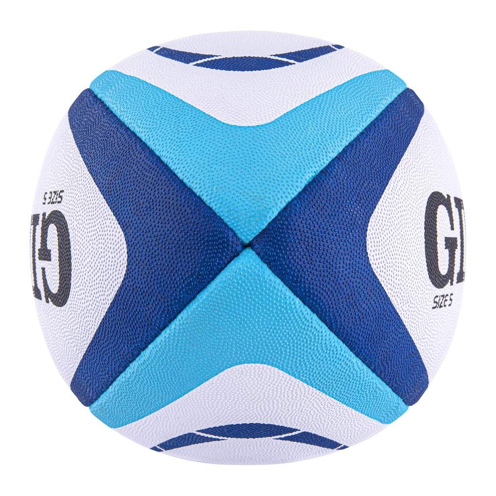Gilbert Atom Match Rugby Ball – Size 5 Hand Stitched Blue Match Ball