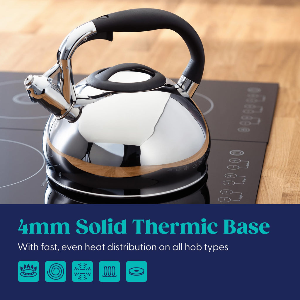 Judge 3L Whistling Stovetop Kettle | 18/10 Stainless Steel Induction Hob