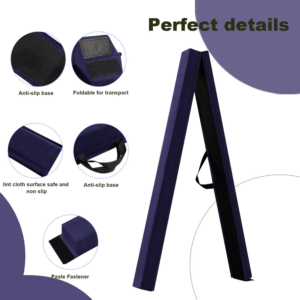 FBSPORT 270cm Folding Gymnastics Balance Beam – Suede Floor Beam for Kids