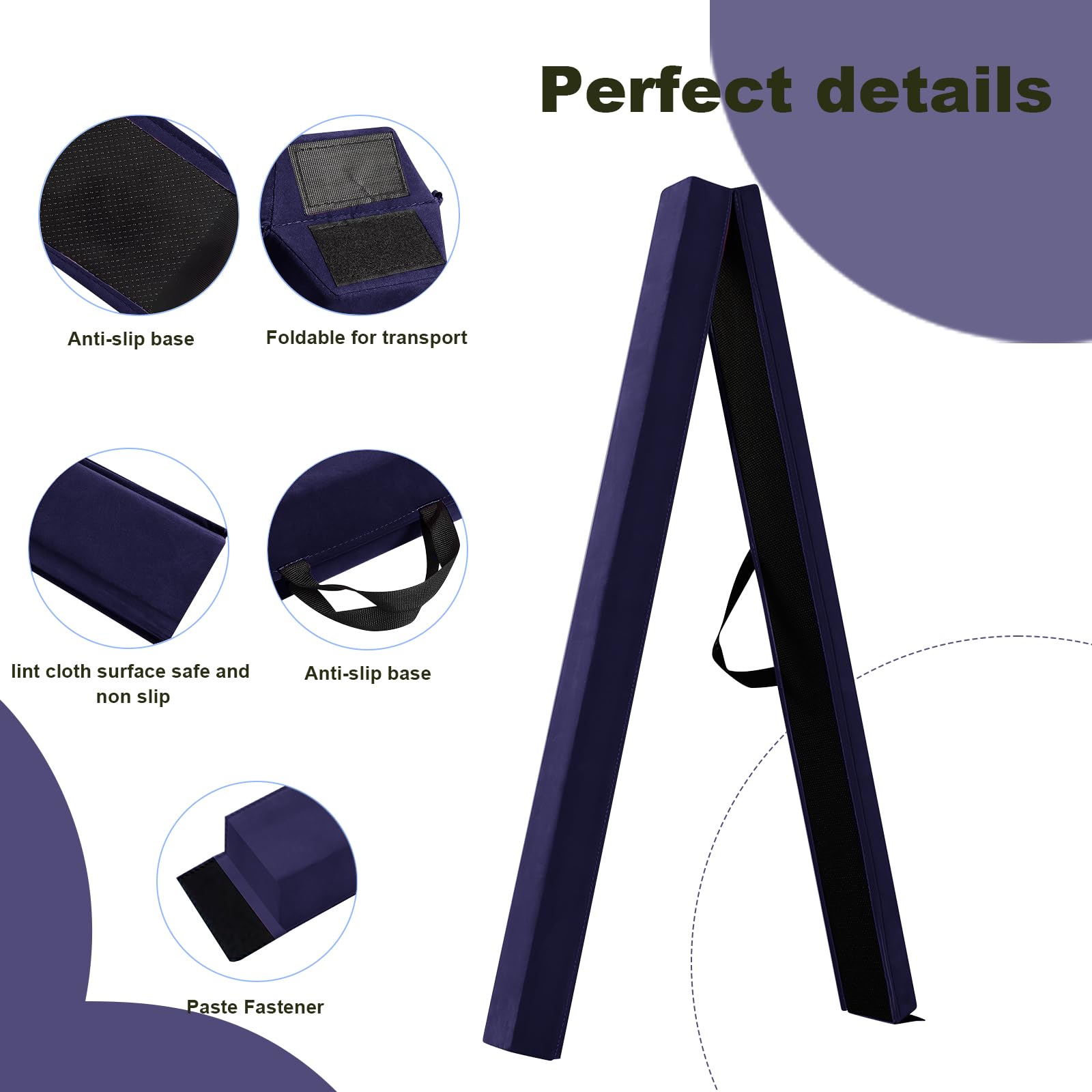 FBSPORT 270cm Folding Gymnastics Balance Beam – Suede Floor Beam for Kids