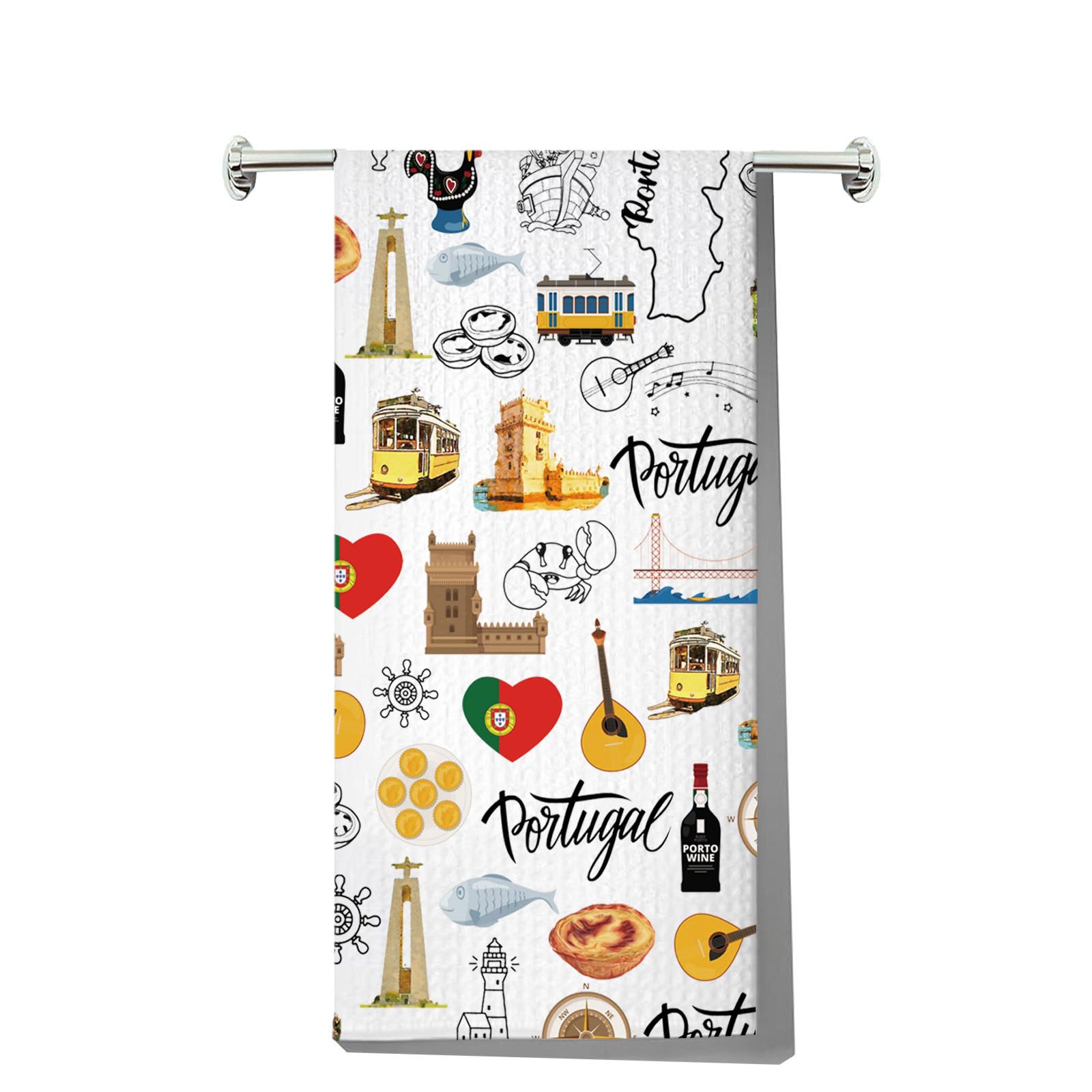 MYSOMY Portugal Waffle Weave Kitchen Towel – Absorbent Dish Cloth