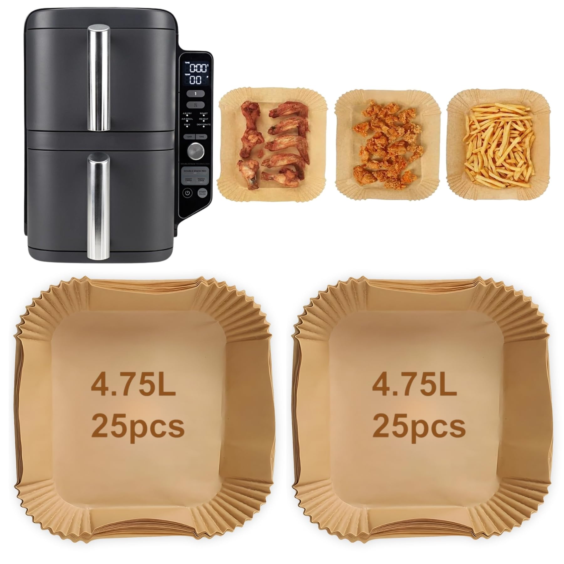 Air Fryer Liners for Ninja Double Stack SL400UK - 50 Pack