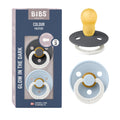 BIBS Colour Night Glow Pacifier 2-Pack | Size 3 (18+ Months) | Blue