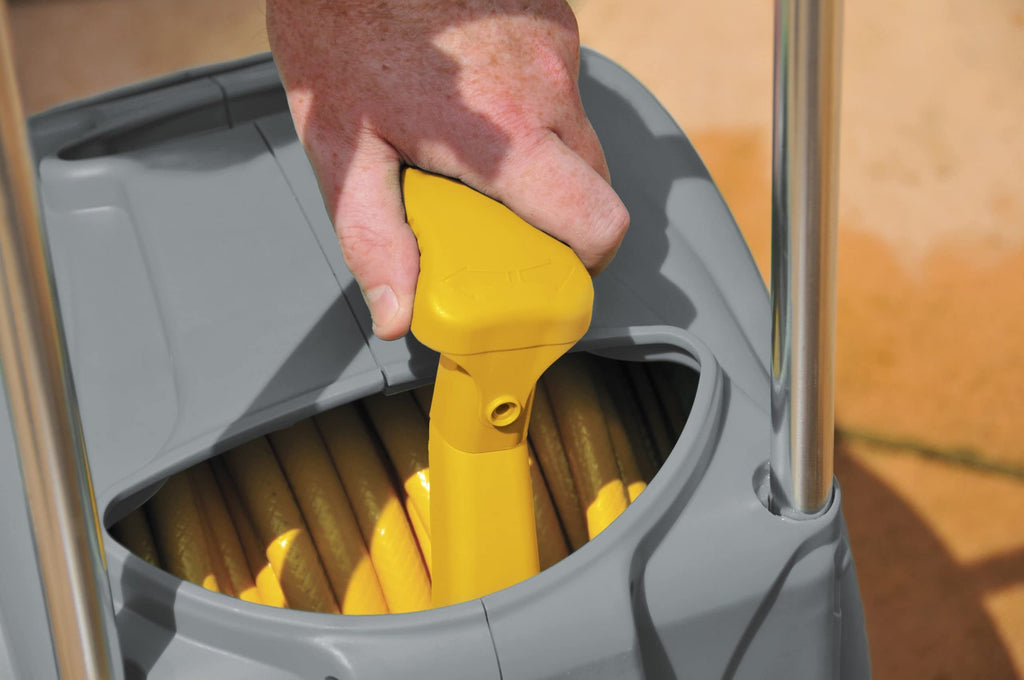 Hozelock Compact Cart Hose Reel - 30m Enclosed Portable Storage
