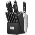 Yabano 14-Piece Kitchen Knife Set | German Stainless Steel with Block