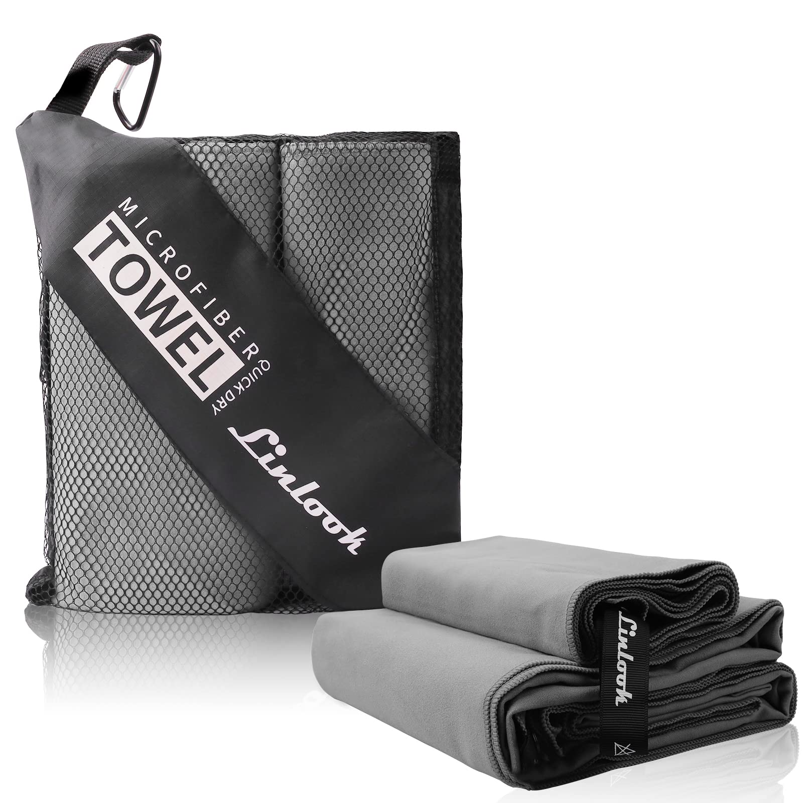 Linlook Microfibre Travel Towel Set – Quick Dry Antibacterial Gym Towels