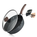 Kordisen 28cm Nonstick Deep Frying Pan with Lid | Granite Saute Skillet