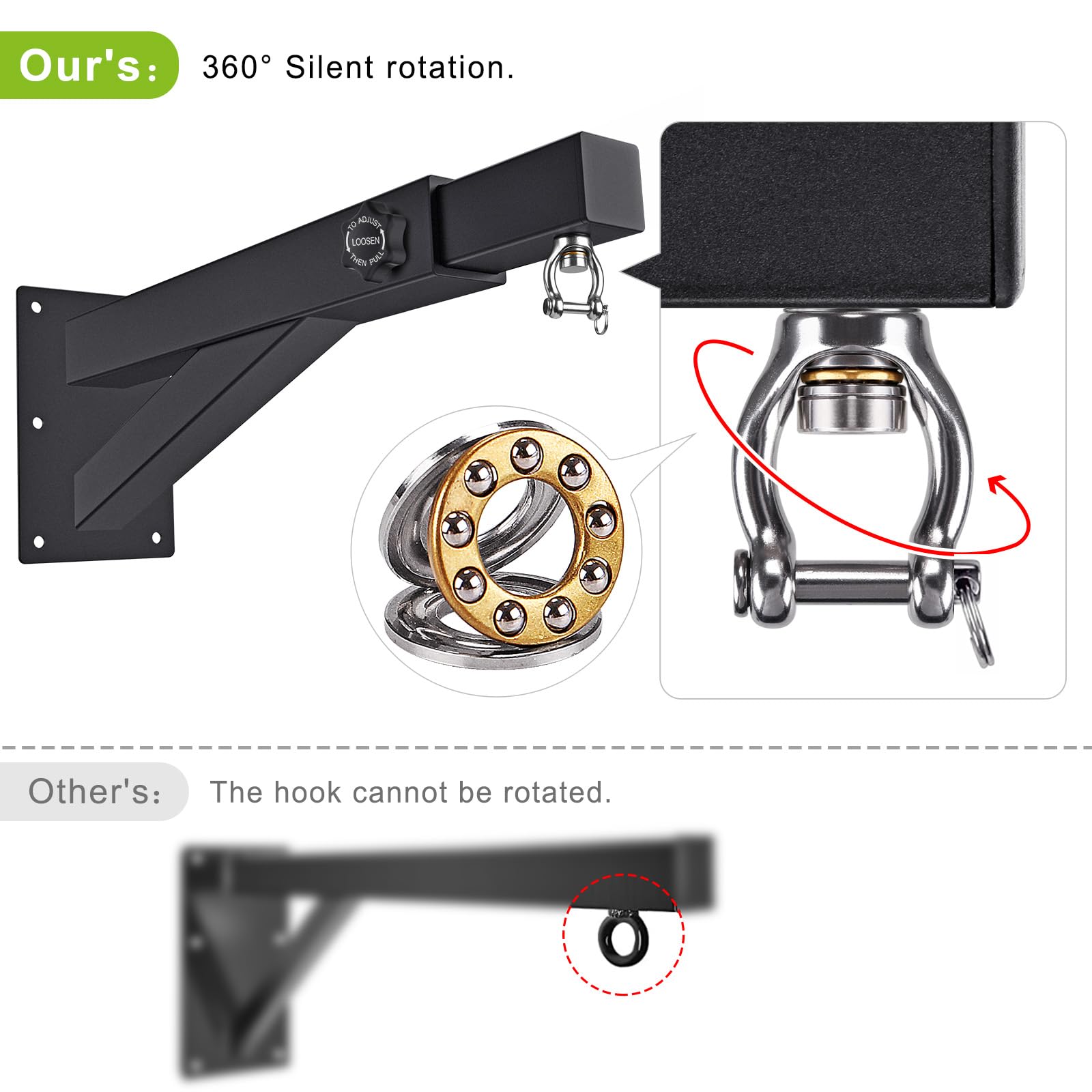 BeneLabel Heavy Duty Punch Bag Bracket | Adjustable Wall Mount Hanger