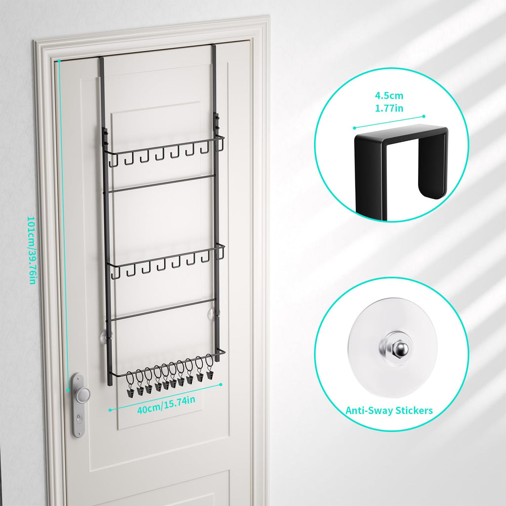 HapiRm Over Door Hat Rack - 3-Tier Wall Mounted Hat Storage Hold to 26 Caps - image 5