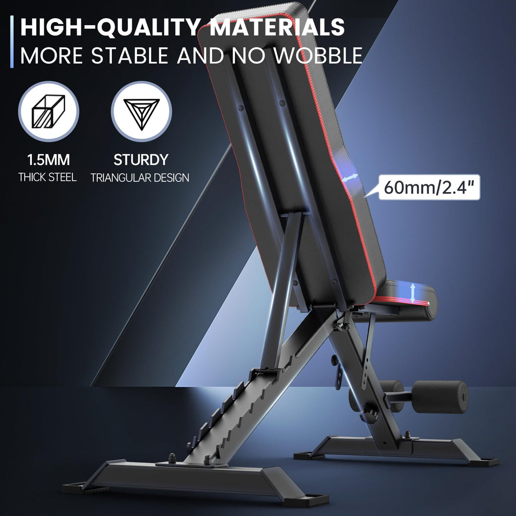 PASYOU PA400 Adjustable Weight Bench – Foldable 700lb Capacity Home Gym