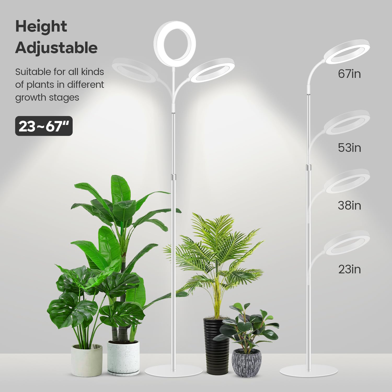 Garpsen Full Spectrum LED Grow Light – Adjustable Floor Plant Lamp