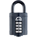 Squire CP50 Heavy Duty 4-Wheel Combination Padlock | Black Alloy Steel