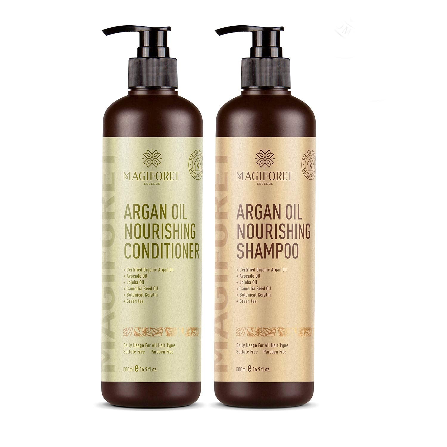 MagiForet Argan Oil Shampoo and Conditioner Set | Sulfate-Free Hair Repair