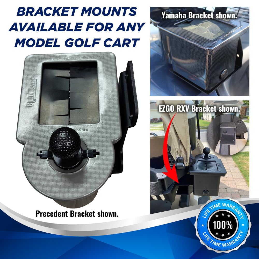 Club Clean Golf Ball and Club Cleaner with Universal Bracket – Black