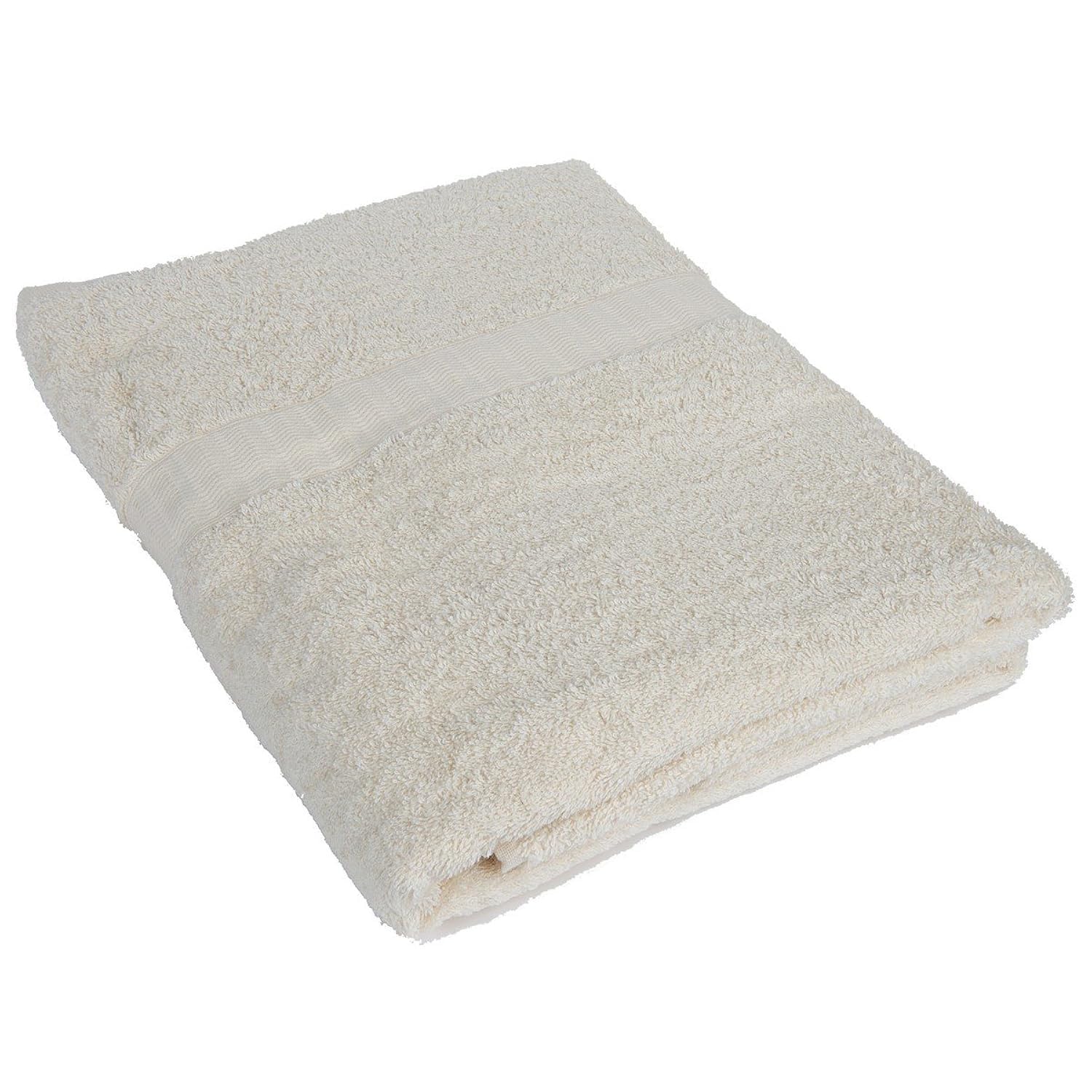 Gabel Bath Towel – 100% Cotton Plain Soft Towel, Ecru, 70x94 cm