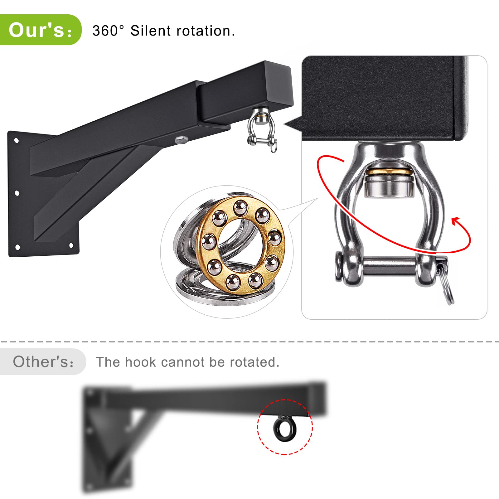 SELEWARE Heavy Bag Wall Mount - Adjustable Steel Punching Bag Hanger