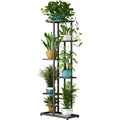 LINZINAR 6-Tier Metal Plant Stand – 7 Potted Vertical Flower Shelf, Dark Grey