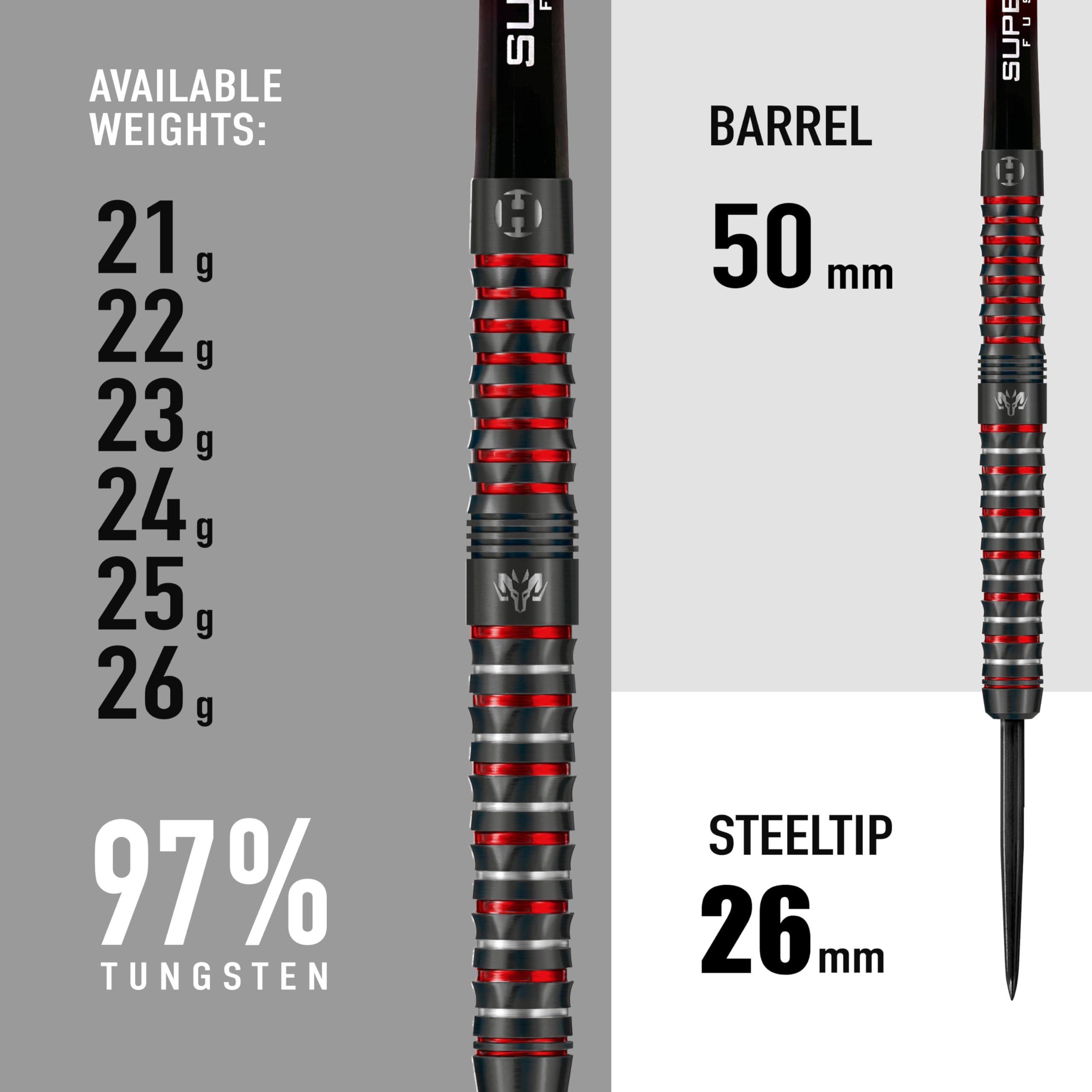 Harrows Wolfram Infinity 97% Tungsten Steel Tip Darts Set – 23g