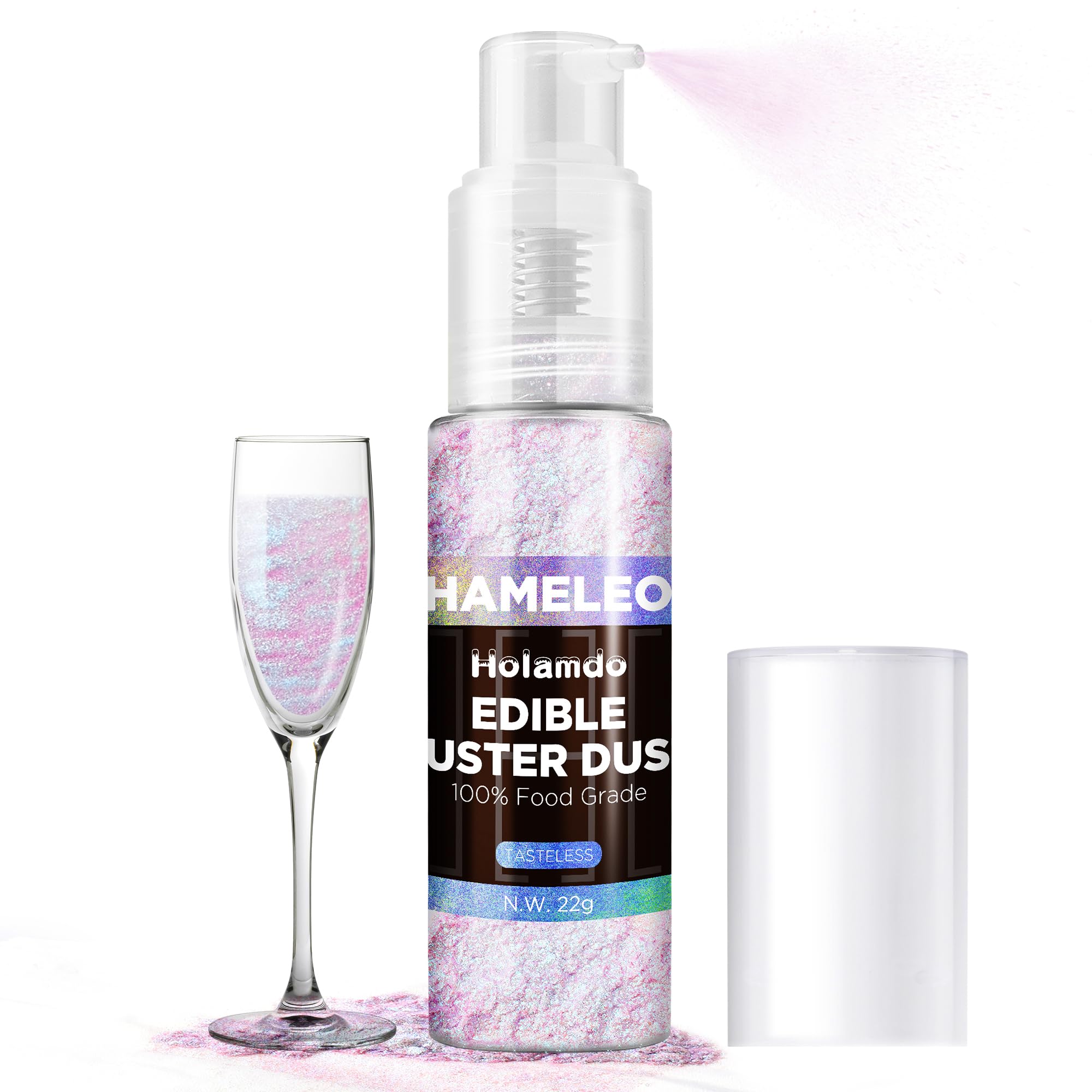 Iridescent Edible Glitter Spray – 22g Food Grade Shimmer Dust