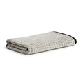 möve Eden Shower Towel – Cotton & Linen Check Velours, Nature/Black