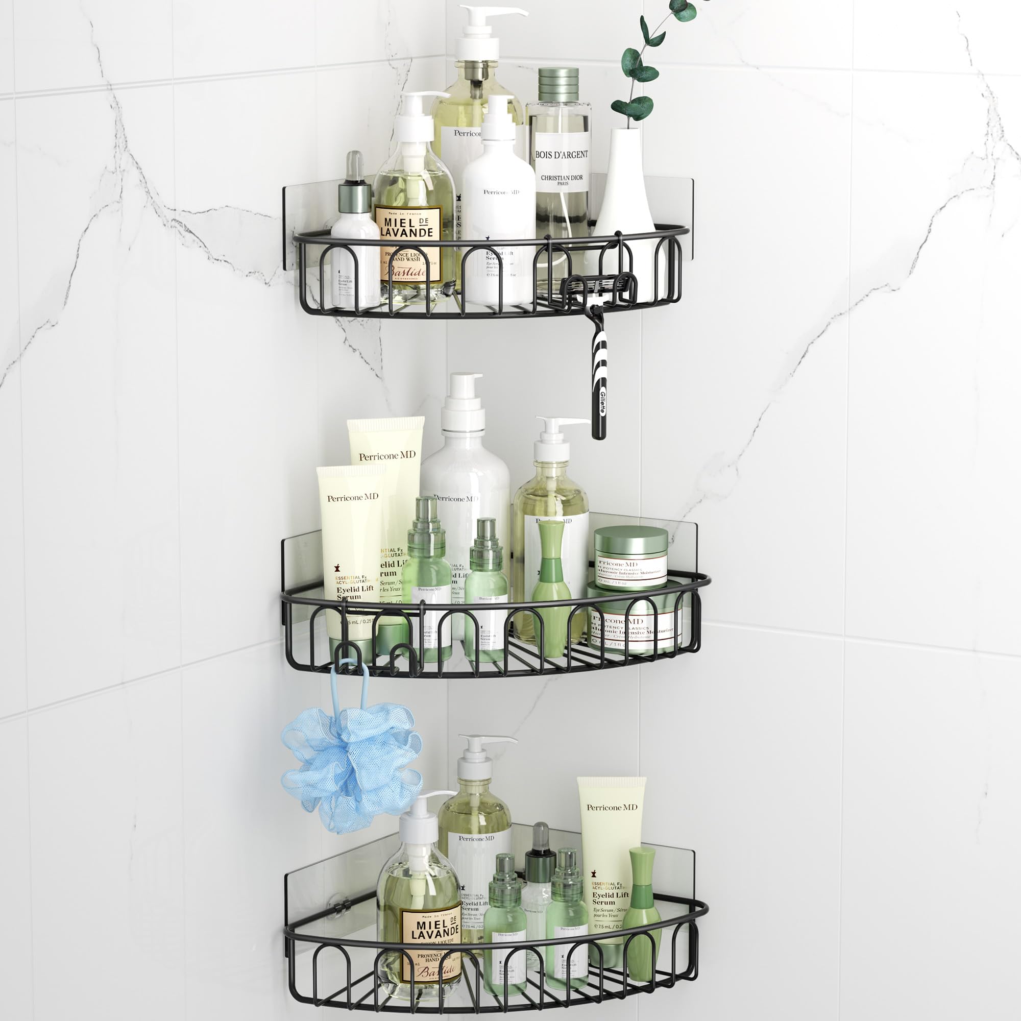 Orimade Corner Shower Caddy – 3 Pack Rustproof Stainless Steel Shelf