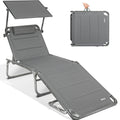 Homecall XXL Aluminium Sun Lounger – Grey Quick Dry Foam Beach Bed