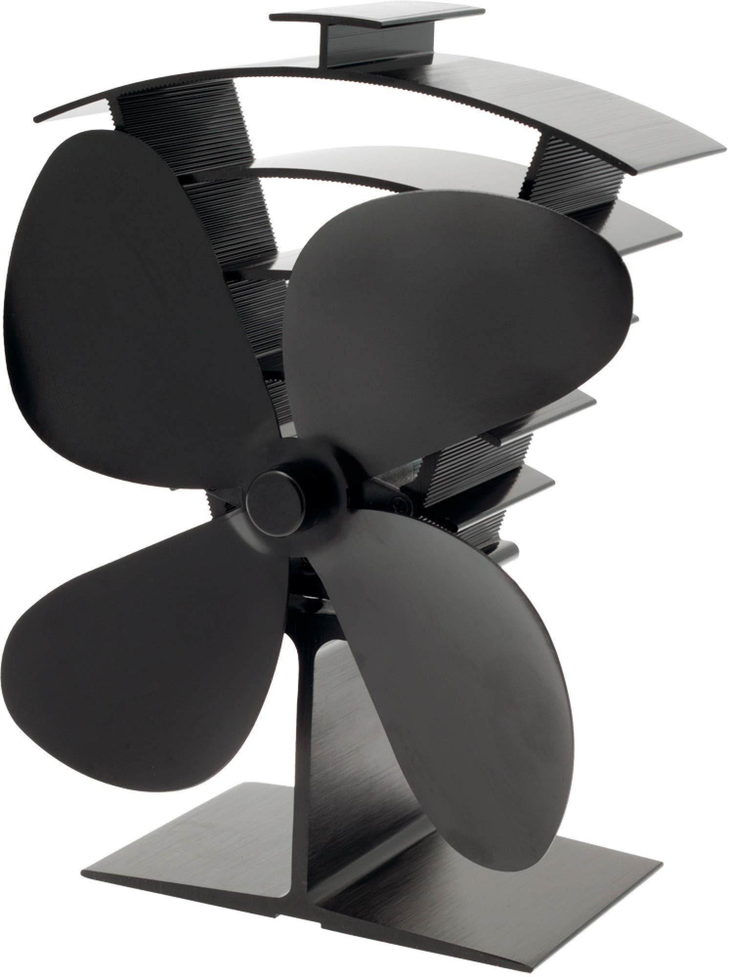 Valiant Premium IV 4-Blade Heat Powered Stove Fan for Log Burners, Black