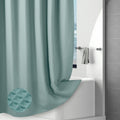 Teal Waffle Shower Curtain – Heavy Duty 256GSM Waterproof