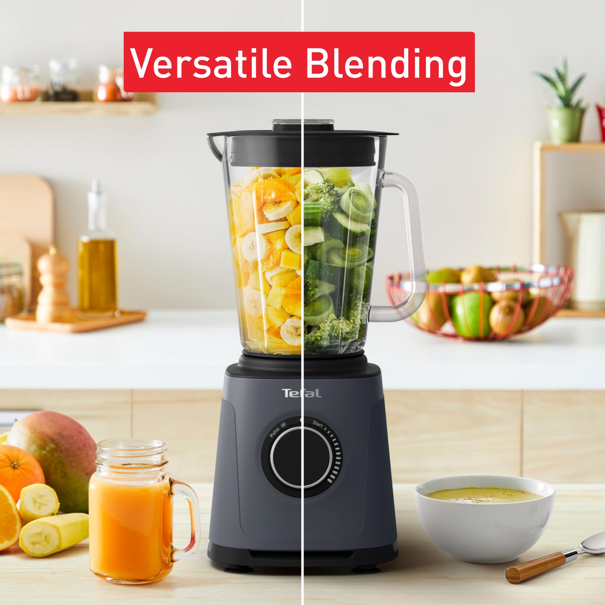 Tefal PerfectMix High-Speed Blender | 1200W 2L Glass Jar - Grey